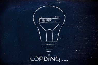 Yükleme: ampul içinde ilerleme çubuğu ile