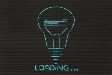 Yükleme: ampul içinde ilerleme çubuğu ile