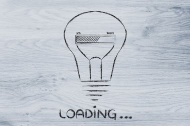 Yükleme: ampul içinde ilerleme çubuğu ile