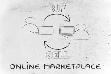 yeni tür bir iş, satmak ve satın almak için online pazar