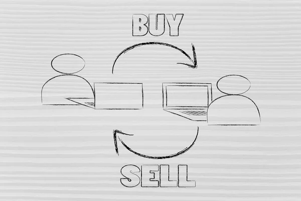 Új fajta üzleti, eladni és vásárolni online piactér — Stock Fotó