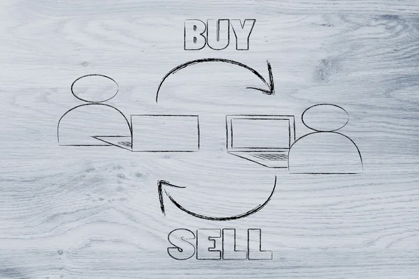 Ny typ av verksamhet, den online-marknaden att sälja och köpa — Stockfoto