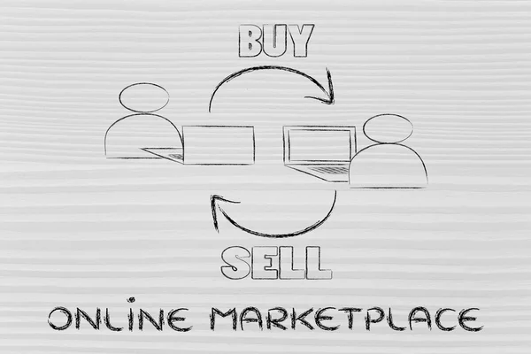 Новый вид бизнеса, онлайн-рынок для продажи и покупки — стоковое фото