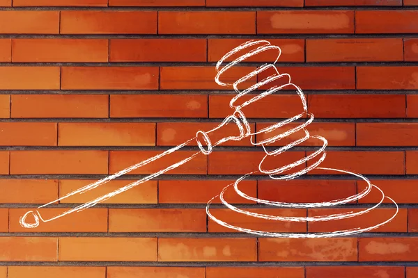 Derecho y tribunales: ilustración de los jueces martillo — Foto de Stock