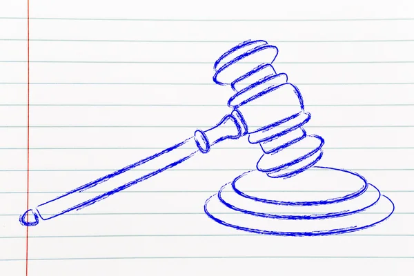 Law and courts: judges gavel illustration — Stock Photo, Image