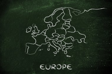Dünya Haritası ve kıta: kenarlıklar ve Birleşik Avrupa'nın