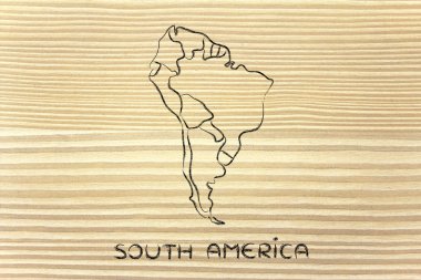 Dünya Haritası ve kıta: kenarlıklar ve Güney Amerika Birleşik Devletleri
