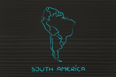 Dünya Haritası ve kıta: kenarlıklar ve Güney Amerika Birleşik Devletleri