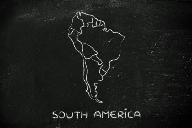 Dünya Haritası ve kıta: kenarlıklar ve Güney Amerika Birleşik Devletleri