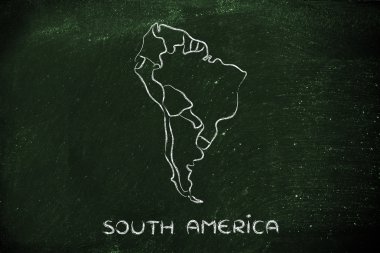 Dünya Haritası ve kıta: kenarlıklar ve Güney Amerika Birleşik Devletleri