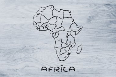 Dünya Haritası ve kıta: kenarlıklar ve Afrika Birleşik Devletleri