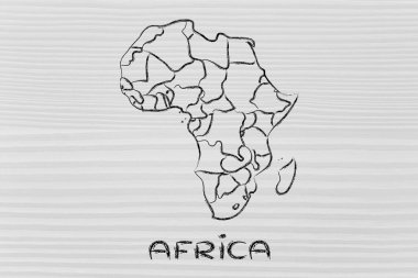 Dünya Haritası ve kıta: kenarlıklar ve Afrika Birleşik Devletleri