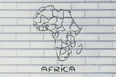 Dünya Haritası ve kıta: kenarlıklar ve Afrika Birleşik Devletleri