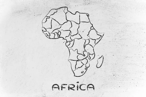 Dünya Haritası ve kıta: kenarlıklar ve Afrika Birleşik Devletleri