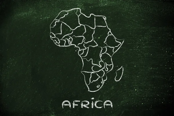 Carte du monde et continents : frontières et États d'Afrique — Photo