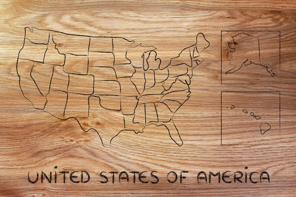 Dünya Haritası ve kıta: kenarlıklar ve Birleşik Devletleri — Stok fotoğraf