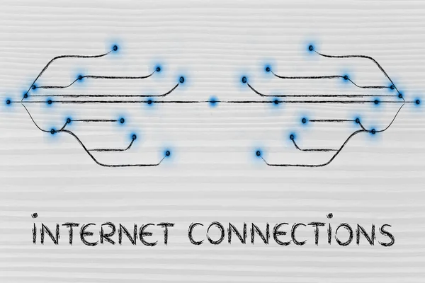 Progettazione di fibre ottiche, connettività attraverso il web — Foto Stock