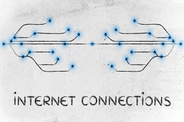 Progettazione di fibre ottiche, connettività attraverso il web — Foto Stock