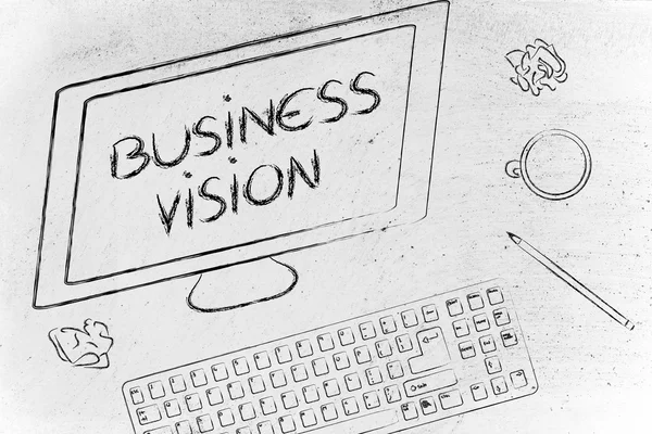 Texte Business Vision à l'écran de l'ordinateur — Photo