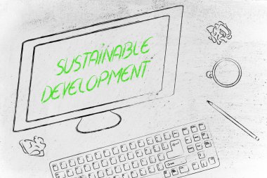 Sürdürülebilir kalkınma metin bilgisayar ekranında