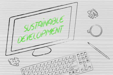 Sürdürülebilir kalkınma metin bilgisayar ekranında