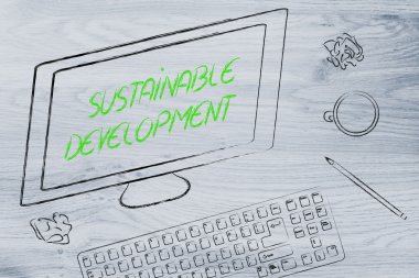 Sürdürülebilir kalkınma metin bilgisayar ekranında