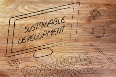 Sürdürülebilir kalkınma metin bilgisayar ekranında