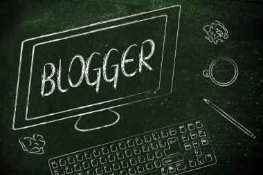 Blogger metin bilgisayar ekranında