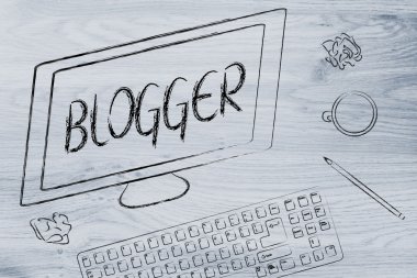 Blogger metin bilgisayar ekranında