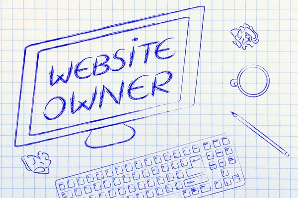 Website Owner text on computer screen — Stock Photo, Image