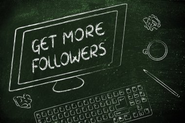 Bilgisayar ekranında daha takipçileri mesajı