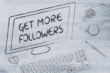 Bilgisayar ekranında daha takipçileri mesajı