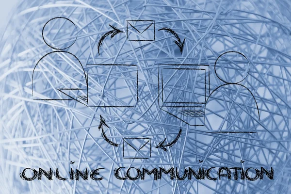 Online επικοινωνία μέσω του Διαδικτύου — Φωτογραφία Αρχείου