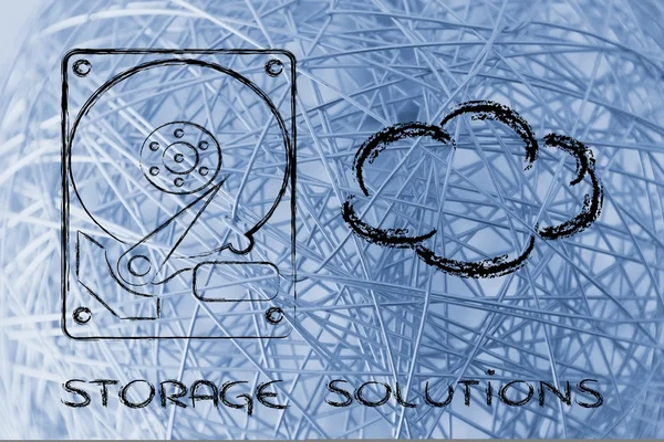 Hard drives or cloud storage — Stock Photo, Image