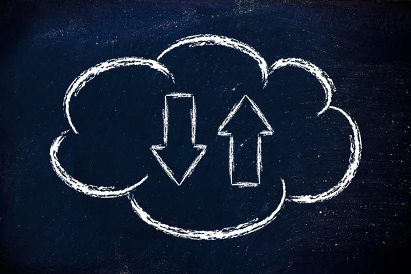 Transferencia de datos de computación en nube —  Fotos de Stock