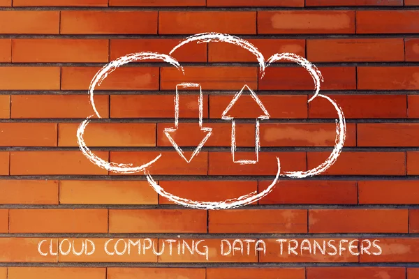 Transferencia de datos de computación en nube — Foto de Stock