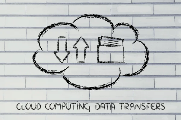 Transferencia de datos de computación en nube — Foto de Stock