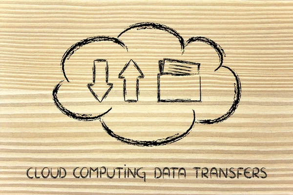 Transferências de dados de computação em nuvem — Fotografia de Stock