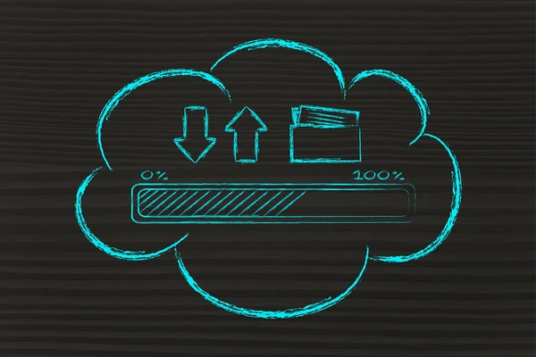 Cloud-Computing-Datenübertragung — Stockfoto