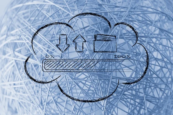 Σύννεφο υπολογιστών μεταφορά δεδομένων — Φωτογραφία Αρχείου