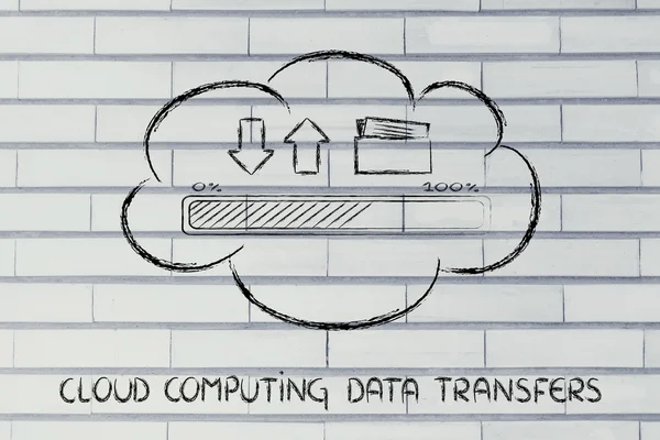 Cloud computing datové přenosy — Stock fotografie