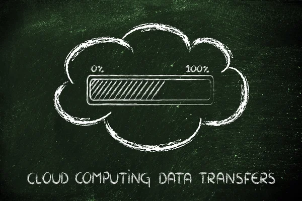 Transferências de dados de computação em nuvem — Fotografia de Stock