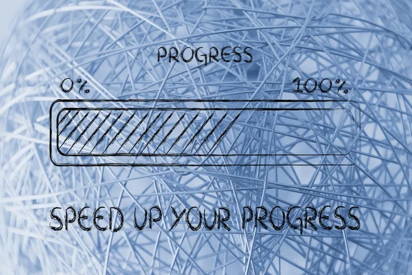 Metafora pasek postępu, przyspieszyć swoje postępy — Zdjęcie stockowe