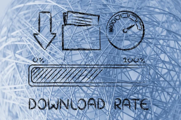 Internet en snelheid van gegevensoverdracht of snelheid — Stockfoto