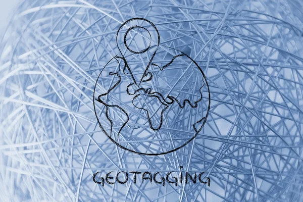 Смешной глобус с географическим дизайном — стоковое фото