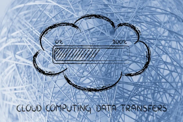 Cloud-Computing-Datenübertragung — Stockfoto