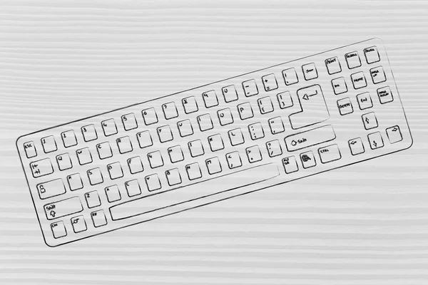 Ilustración de qwerty teclado de la computadora —  Fotos de Stock