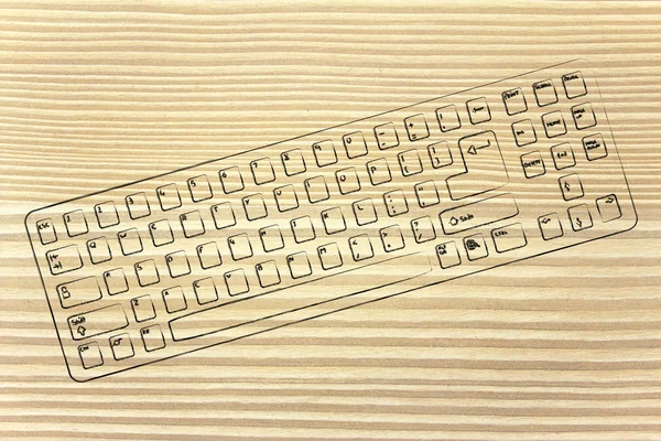 Ilustração do teclado do computador qwerty — Fotografia de Stock