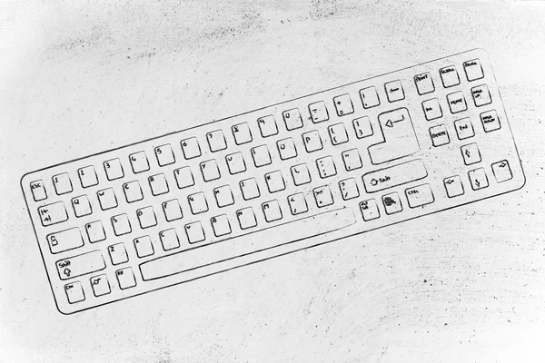 Qwerty 键盘的插图 — 图库照片