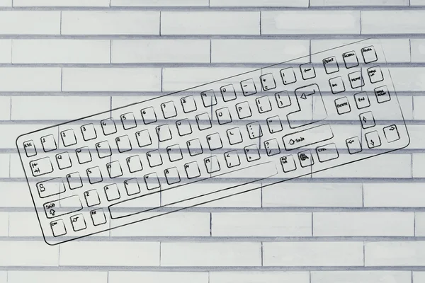Ilustracja klawiatura qwerty komputera — Zdjęcie stockowe